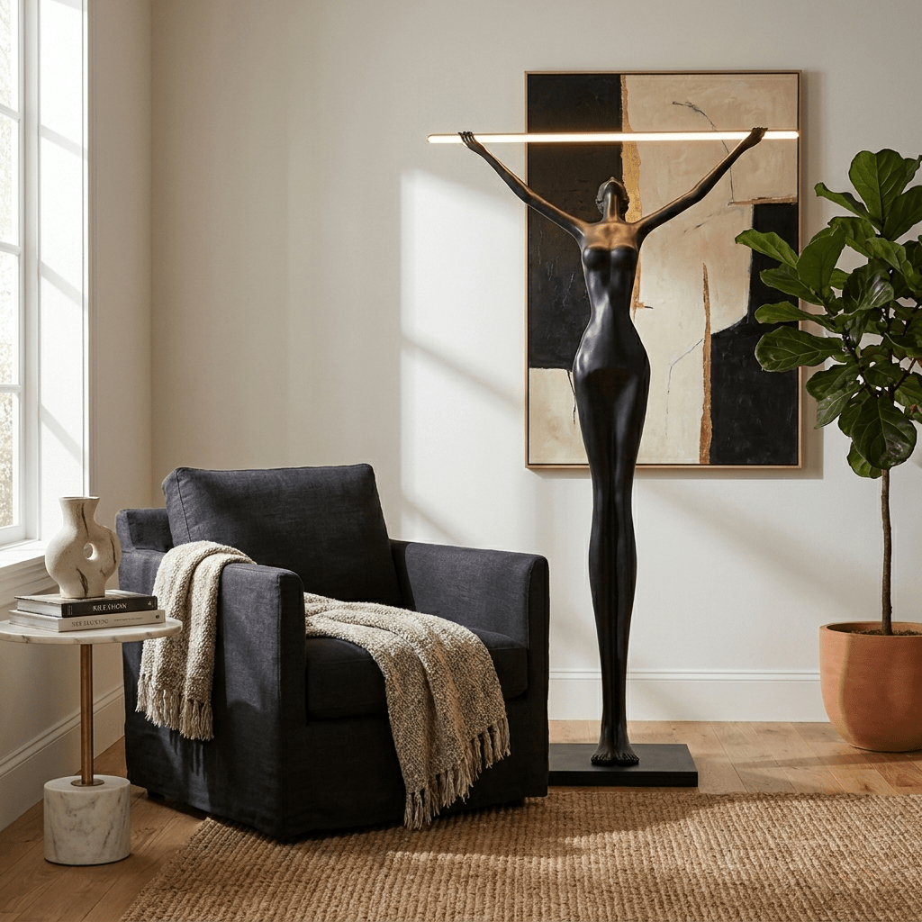 Ascend Sculptural Floor Lamp with Integrated LED Light
