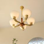 Ascher Modern Brass Glass Chandelier for Dining Room and Living Room