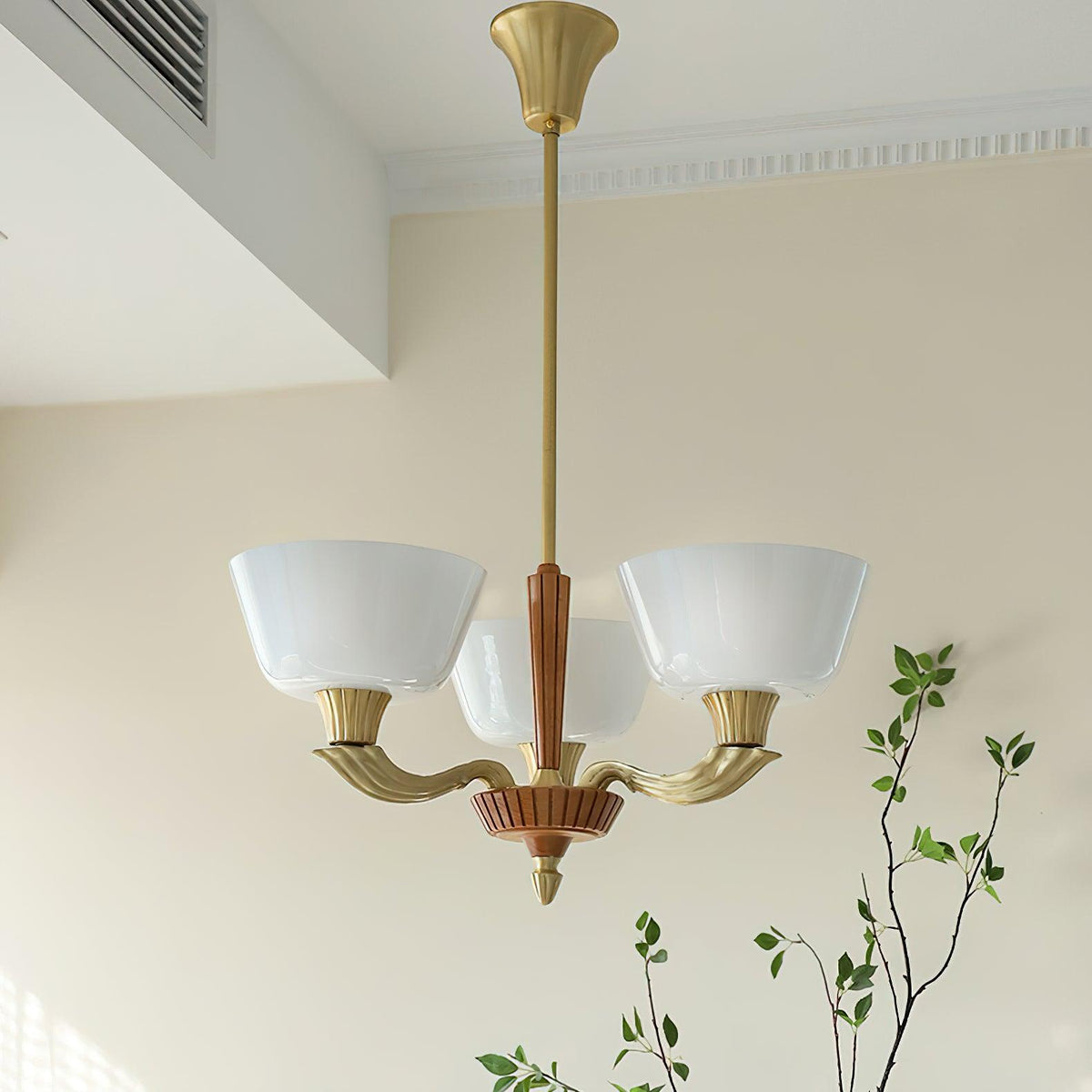 Ascher Modern Brass Glass Chandelier for Dining Room and Living Room