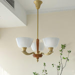 Ascher Modern Brass Glass Chandelier for Dining Room and Living Room