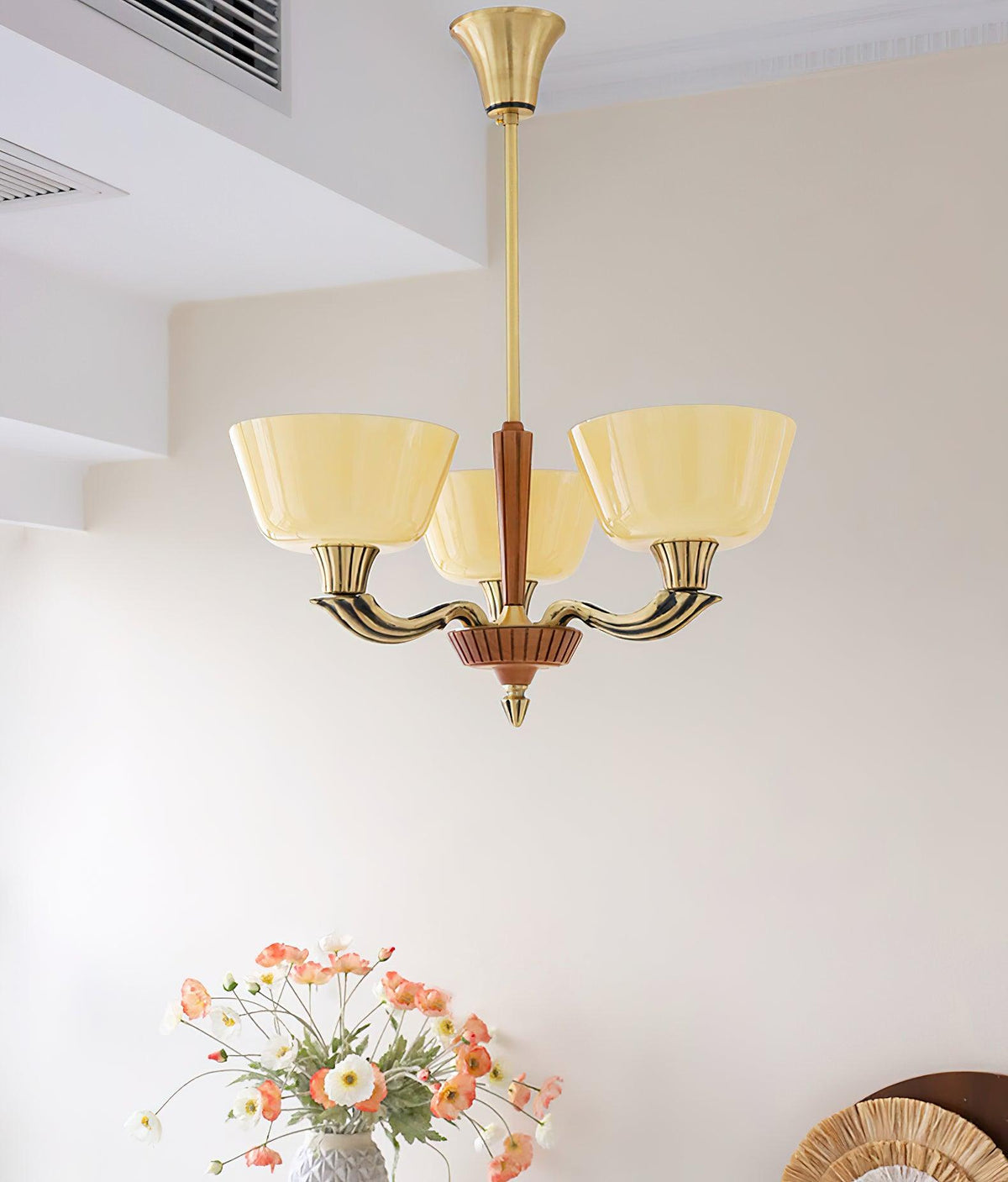 Ascher Modern Brass Glass Chandelier for Dining Room and Living Room