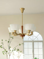 Ascher Modern Brass Glass Chandelier for Dining Room and Living Room