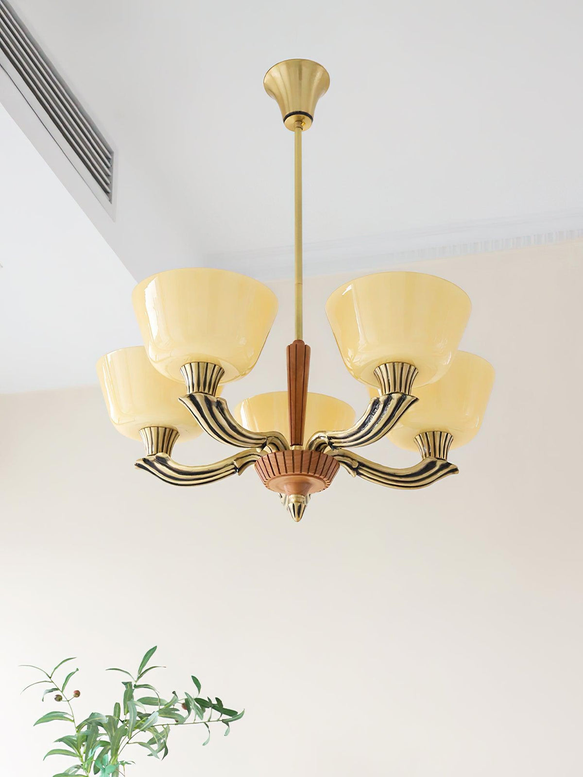 Ascher Modern Brass Glass Chandelier for Dining Room and Living Room