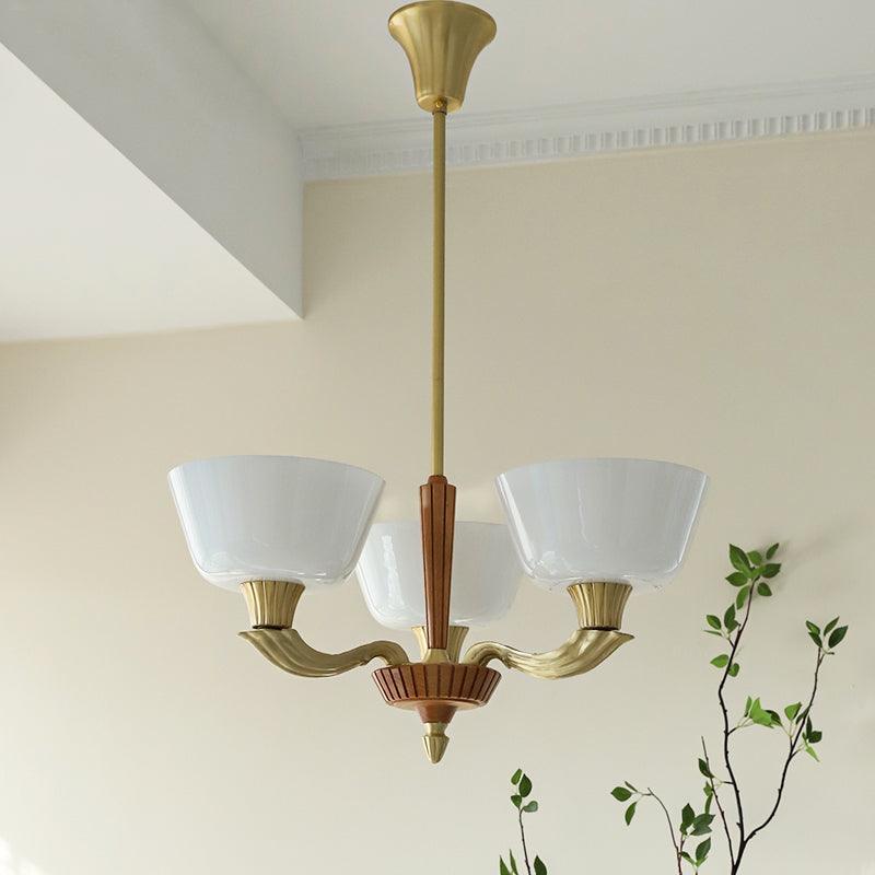 Ascher Modern Brass Glass Chandelier for Dining Room and Living Room