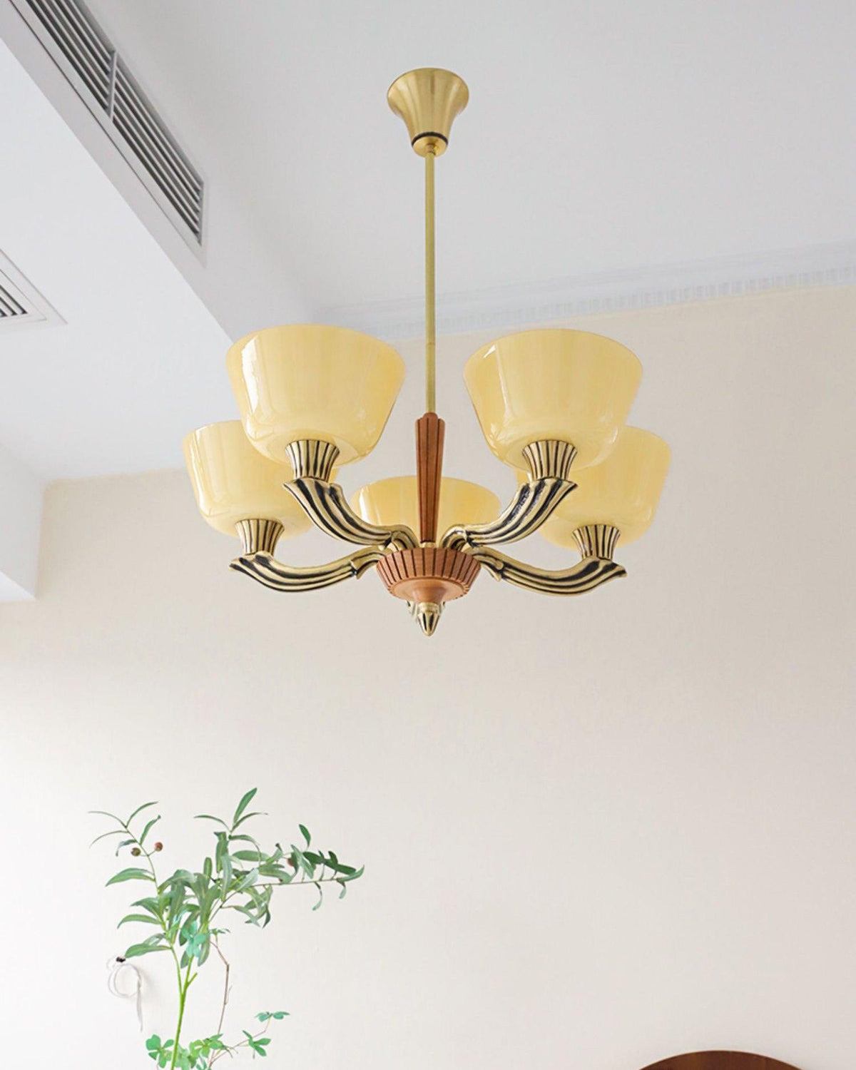 Ascher Modern Brass Glass Chandelier for Dining Room and Living Room