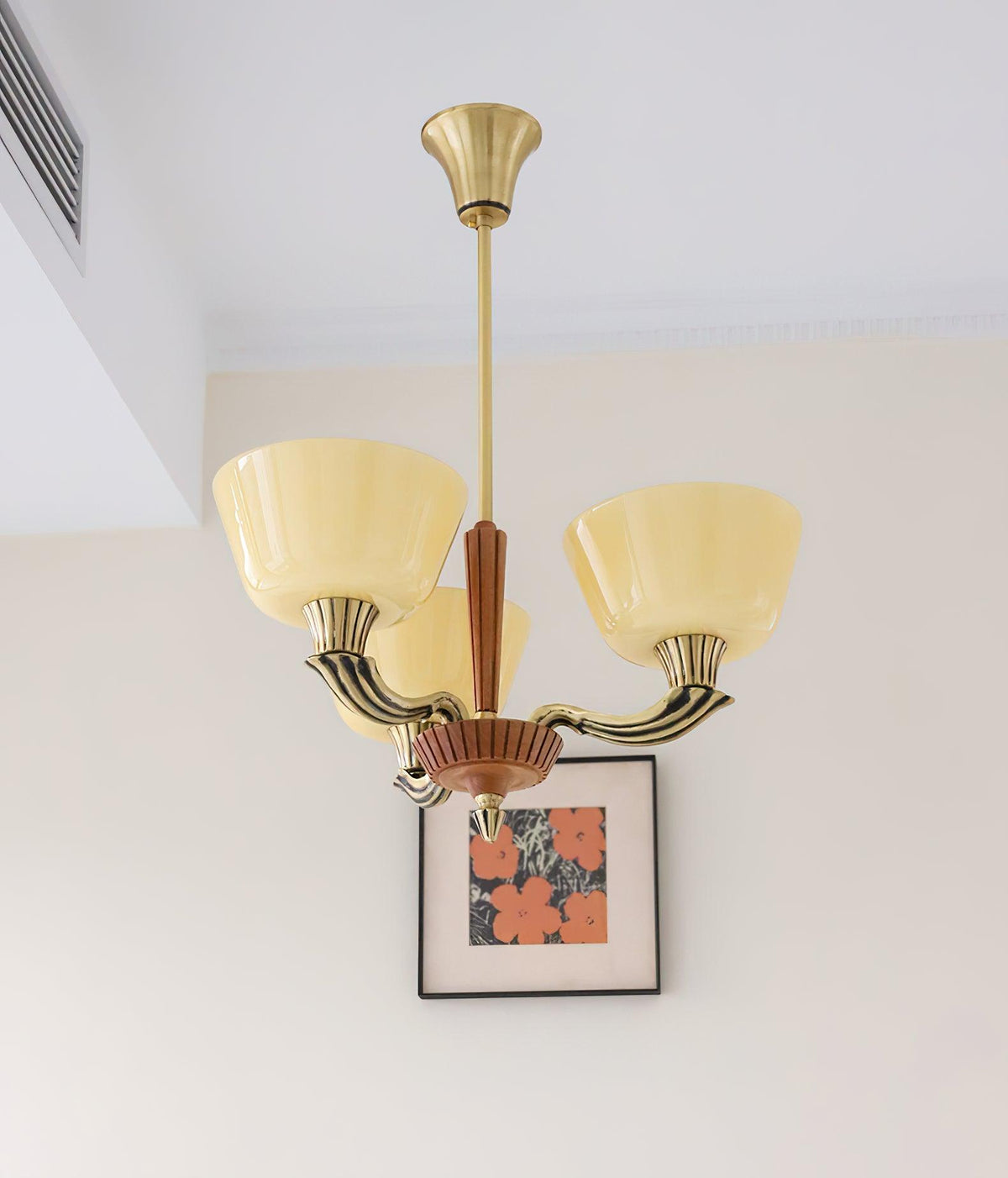 Ascher Modern Brass Glass Chandelier for Dining Room and Living Room