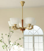 Ascher Modern Brass Glass Chandelier for Dining Room and Living Room