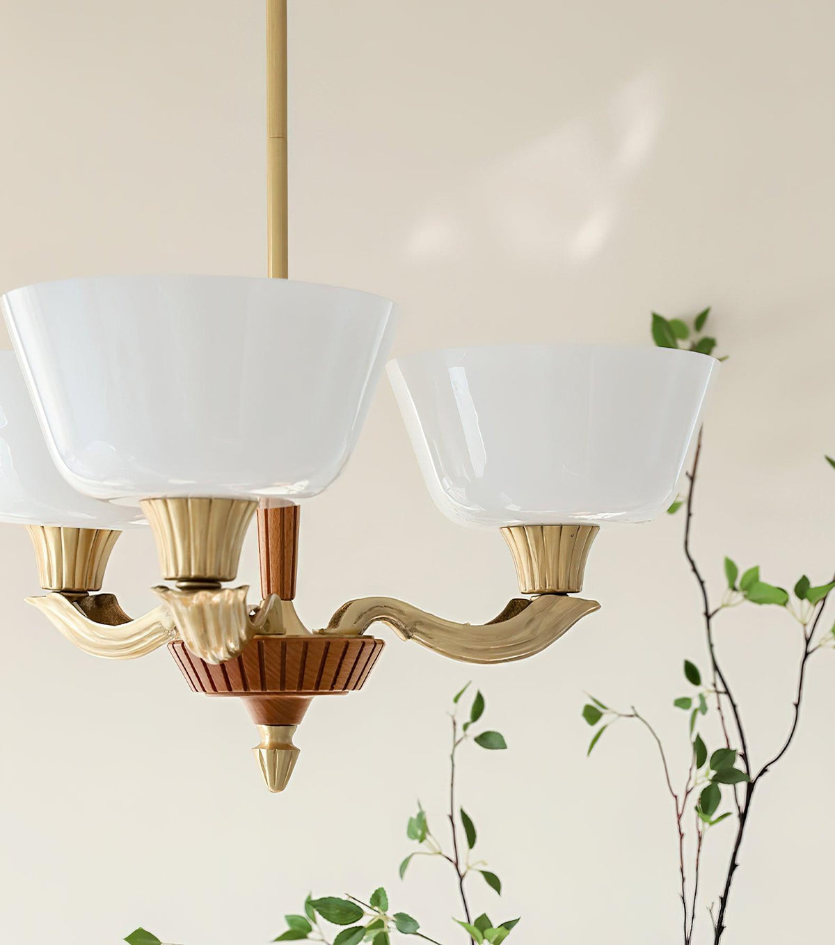 Ascher Modern Brass Glass Chandelier for Dining Room and Living Room