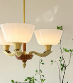 Ascher Modern Brass Glass Chandelier for Dining Room and Living Room