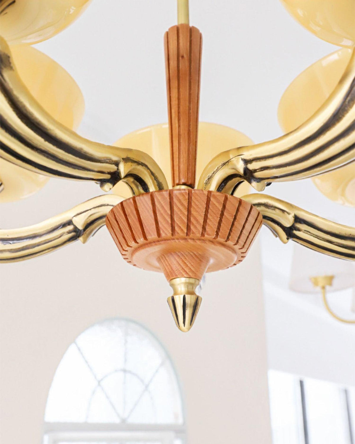Ascher Modern Brass Glass Chandelier for Dining Room and Living Room