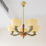Ascher Modern Brass Glass Chandelier for Dining Room and Living Room