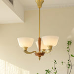 Ascher Modern Brass Glass Chandelier for Dining Room and Living Room