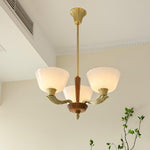 Ascher Modern Brass Glass Chandelier for Dining Room and Living Room