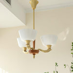 Ascher Modern Brass Glass Chandelier for Dining Room and Living Room