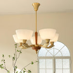 Ascher Modern Brass Glass Chandelier for Dining Room and Living Room