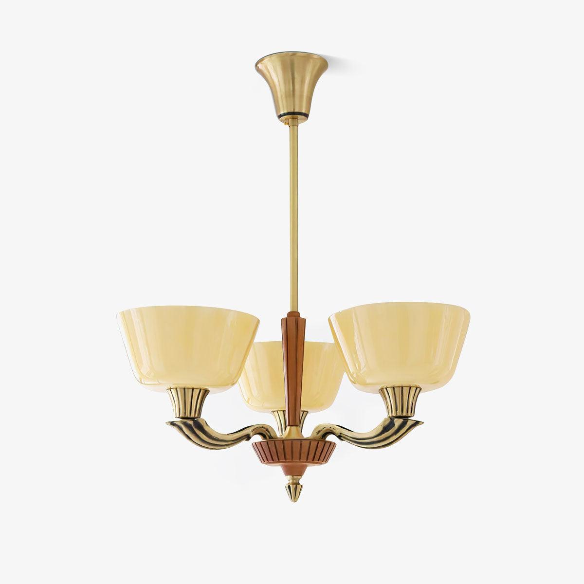 Ascher Modern Brass Glass Chandelier for Dining Room and Living Room