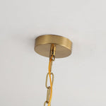 Asquith Modern Walnut and Copper Chandelier with Pleated Shades