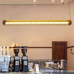 Linear Glass Chandelier with Integrated LED – Modern Kitchen Island Lighting