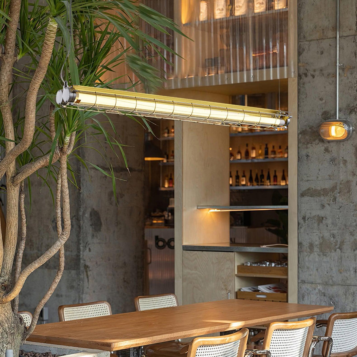 Linear Glass Chandelier with Integrated LED – Modern Kitchen Island Lighting
