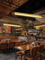 Linear Glass Chandelier with Integrated LED – Modern Kitchen Island Lighting