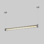 Linear Glass Chandelier with Integrated LED – Modern Kitchen Island Lighting
