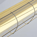 Linear Glass Chandelier with Integrated LED – Modern Kitchen Island Lighting