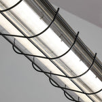 Linear Glass Chandelier with Integrated LED – Modern Kitchen Island Lighting