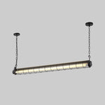 Linear Glass Chandelier with Integrated LED – Modern Kitchen Island Lighting