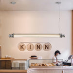 Linear Glass Chandelier with Integrated LED – Modern Kitchen Island Lighting