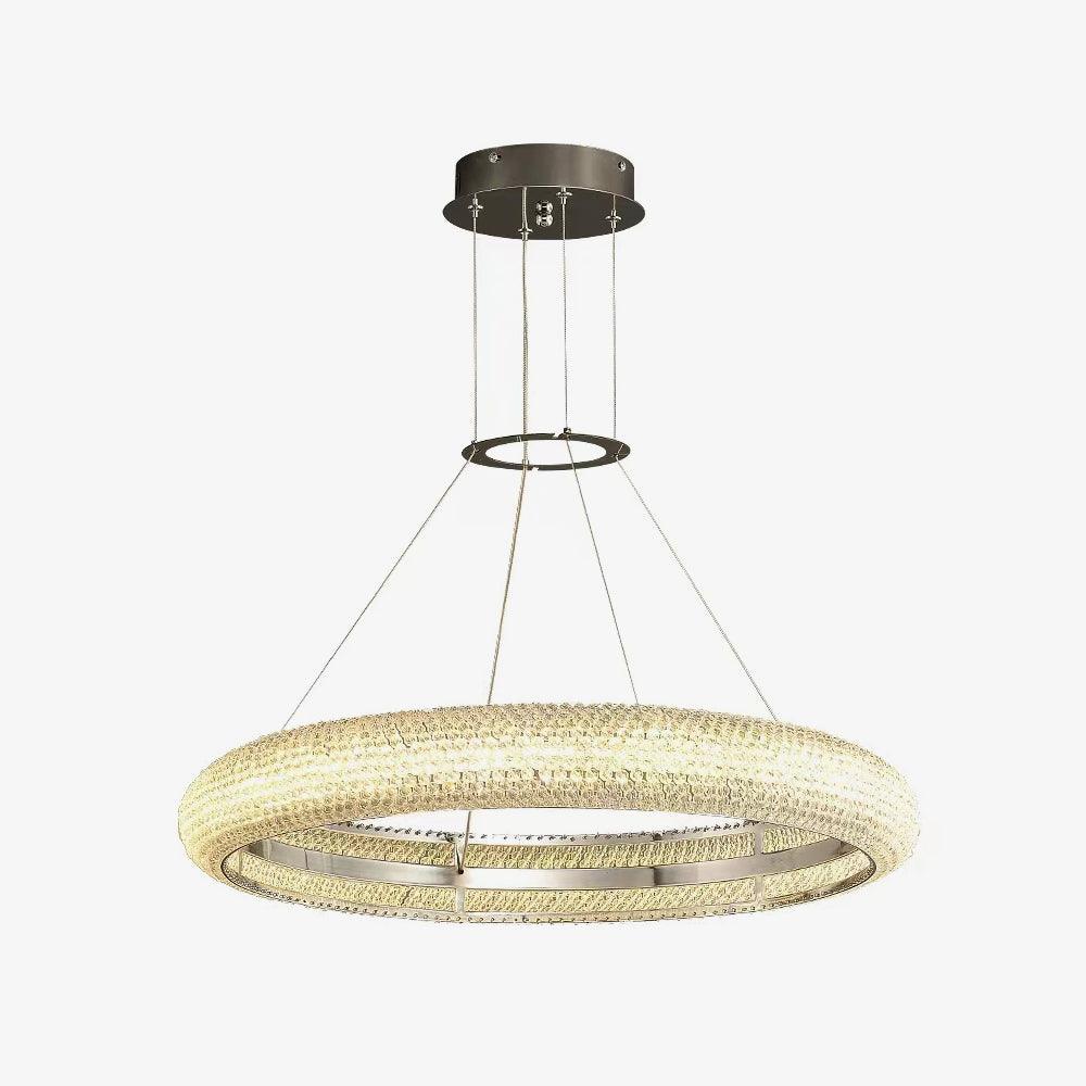Asscher Ring Crystal LED Chandelier, Modern Luxury Ceiling Light