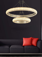 Asscher Ring Crystal LED Chandelier, Modern Luxury Ceiling Light