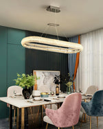 Asscher Ring Crystal LED Chandelier, Modern Luxury Ceiling Light