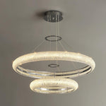 Asscher Ring Crystal LED Chandelier, Modern Luxury Ceiling Light