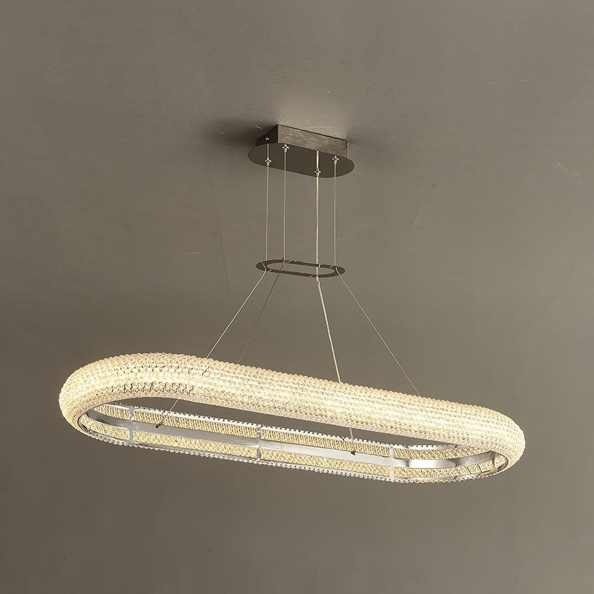 Asscher Ring Crystal LED Chandelier, Modern Luxury Ceiling Light