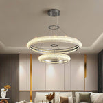 Asscher Ring Crystal LED Chandelier, Modern Luxury Ceiling Light
