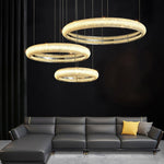 Asscher Ring Crystal LED Chandelier, Modern Luxury Ceiling Light