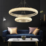 Asscher Ring Crystal LED Chandelier, Modern Luxury Ceiling Light