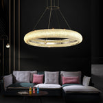 Asscher Ring Crystal LED Chandelier, Modern Luxury Ceiling Light