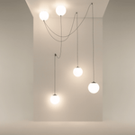 Asteris Multi-Globe Pendant Light – Opal Glass & Black Cord