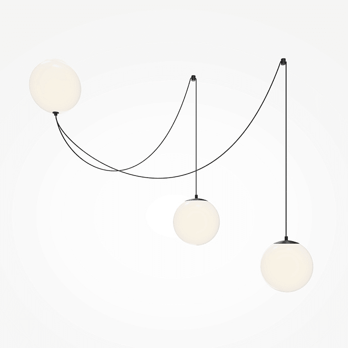 Asteris Multi-Globe Pendant Light – Opal Glass & Black Cord