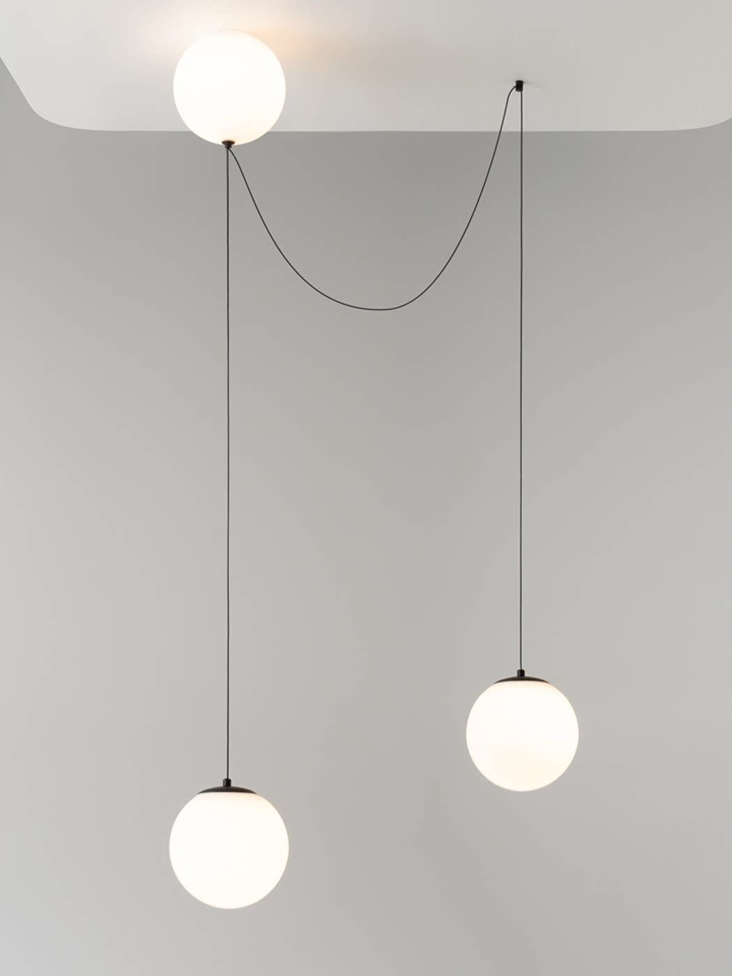 Asteris Multi-Globe Pendant Light – Opal Glass & Black Cord