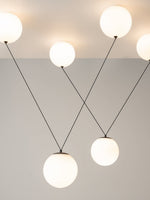 Asteris Multi-Globe Pendant Light – Opal Glass & Black Cord