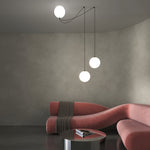 Asteris Multi-Globe Pendant Light – Opal Glass & Black Cord