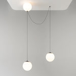 Asteris Multi-Globe Pendant Light – Opal Glass & Black Cord