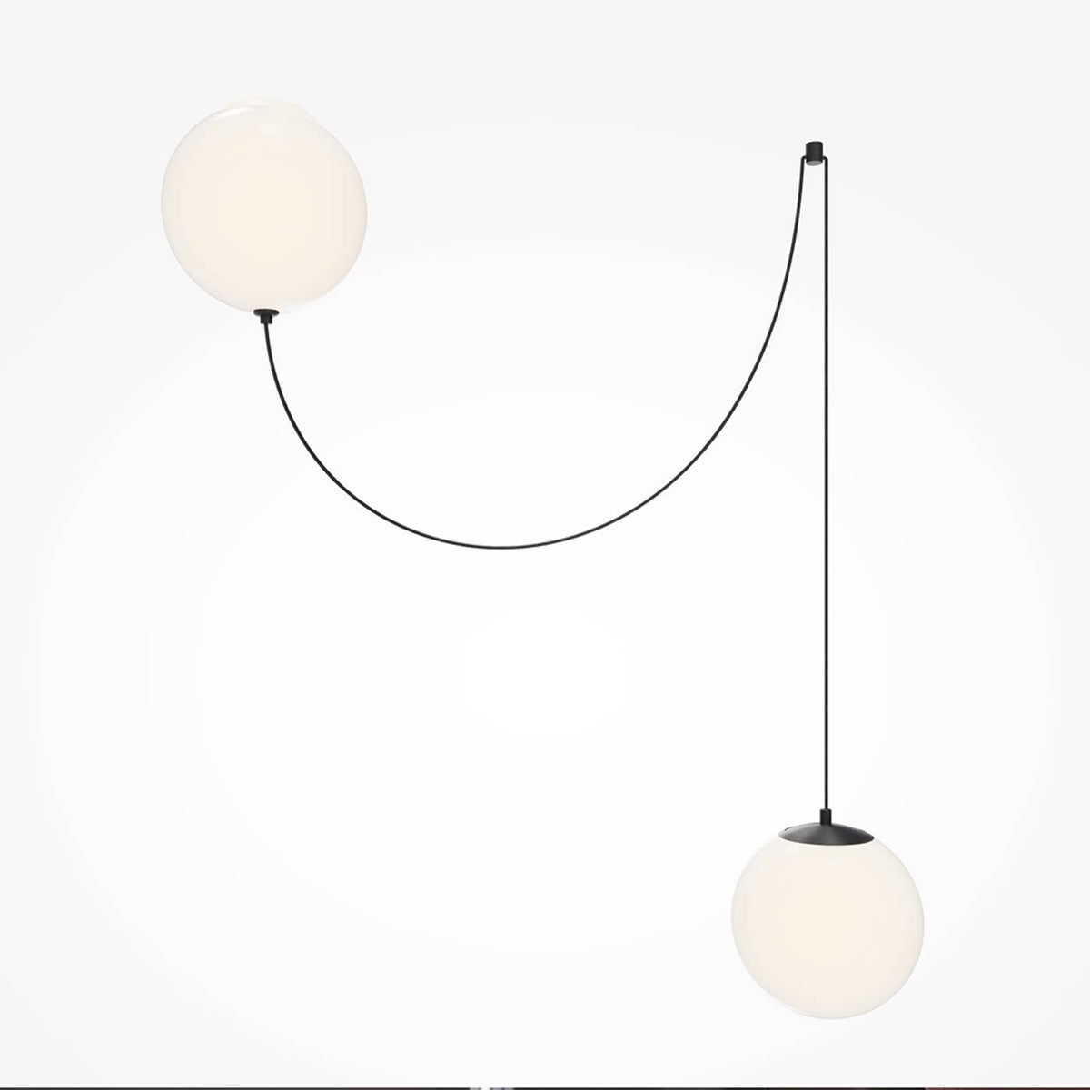 Asteris Multi-Globe Pendant Light – Opal Glass & Black Cord