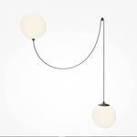 Asteris Multi-Globe Pendant Light – Opal Glass & Black Cord