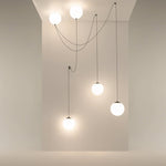 Asteris Multi-Globe Pendant Light – Opal Glass & Black Cord