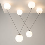 Asteris Multi-Globe Pendant Light – Opal Glass & Black Cord