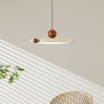 Lola Round LED Pendant Light in Cream and Terracotta
