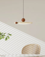 Lola Round LED Pendant Light in Cream and Terracotta